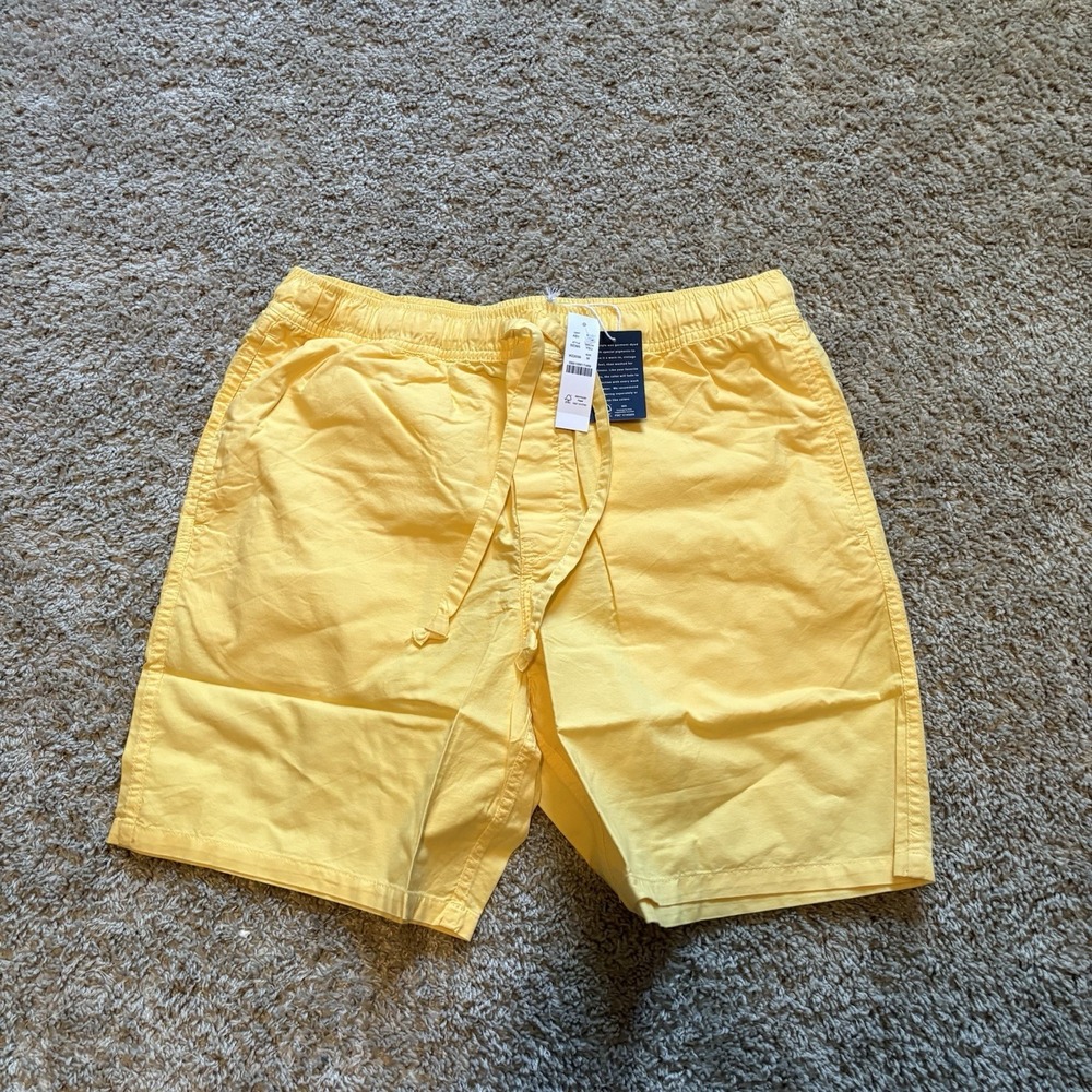 Brand New J Crew Garment Dyed Oxford Shorts Yellow Men's‎ Medium 6.5" Inseam